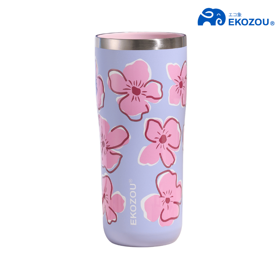 แก้วน้ำเก็บความเย็น เคลือบเซรามิก EKOZOU EKO CLIX ขนาด 480 มล. (SAKURA BLOSSOM)_0